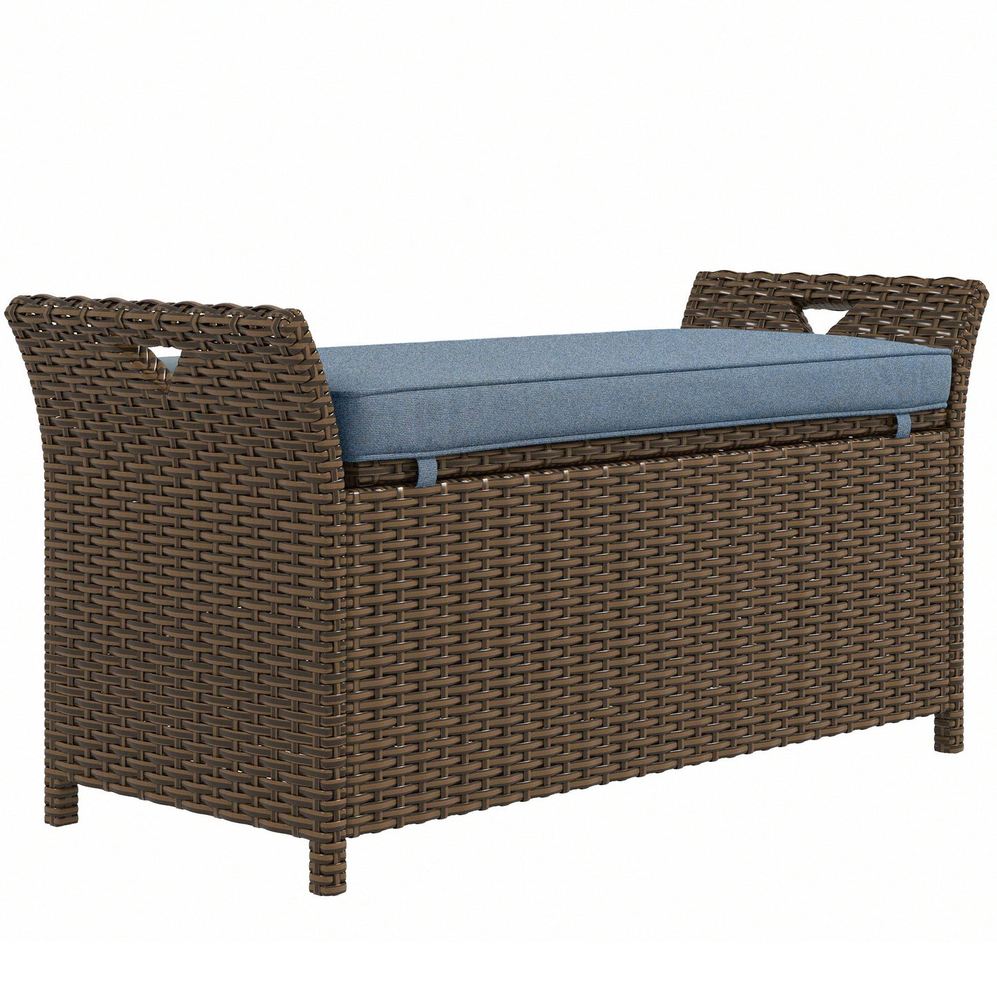 Outsunny 27 Gallon Patio Wicker Storage Bench