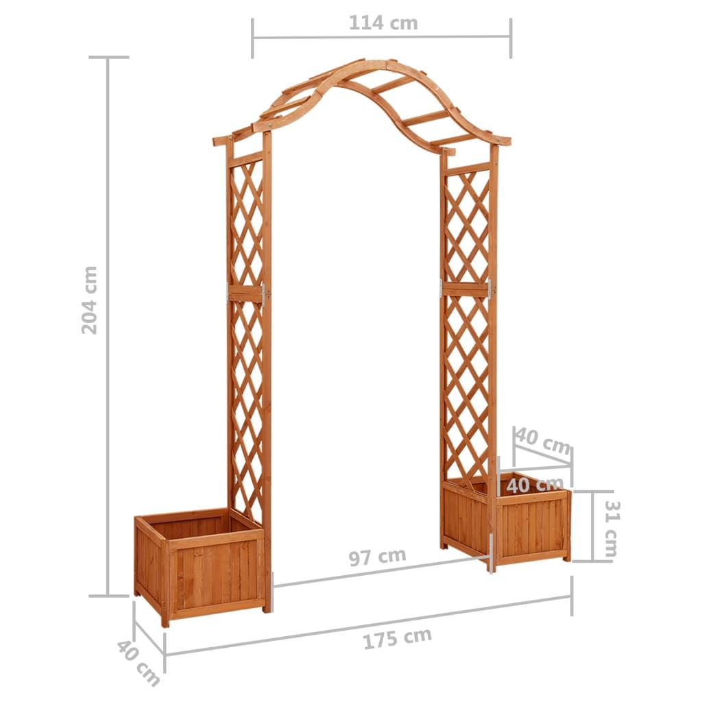 Garden Pergola with Planter Solid Firwood